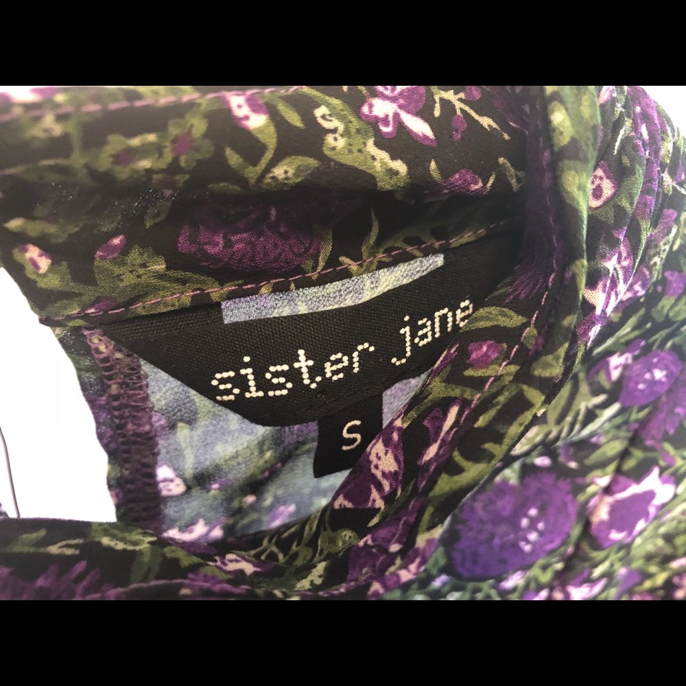 Sister Jane floral ruched blouse embellished cuffs - Picture 8 of 8